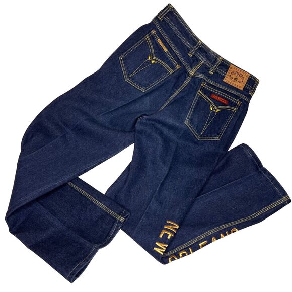 Vintage 80s New Orleans Jeans Vigoroso Denim Straight Leg High Waist Size 12/14 - Picture 8 of 13